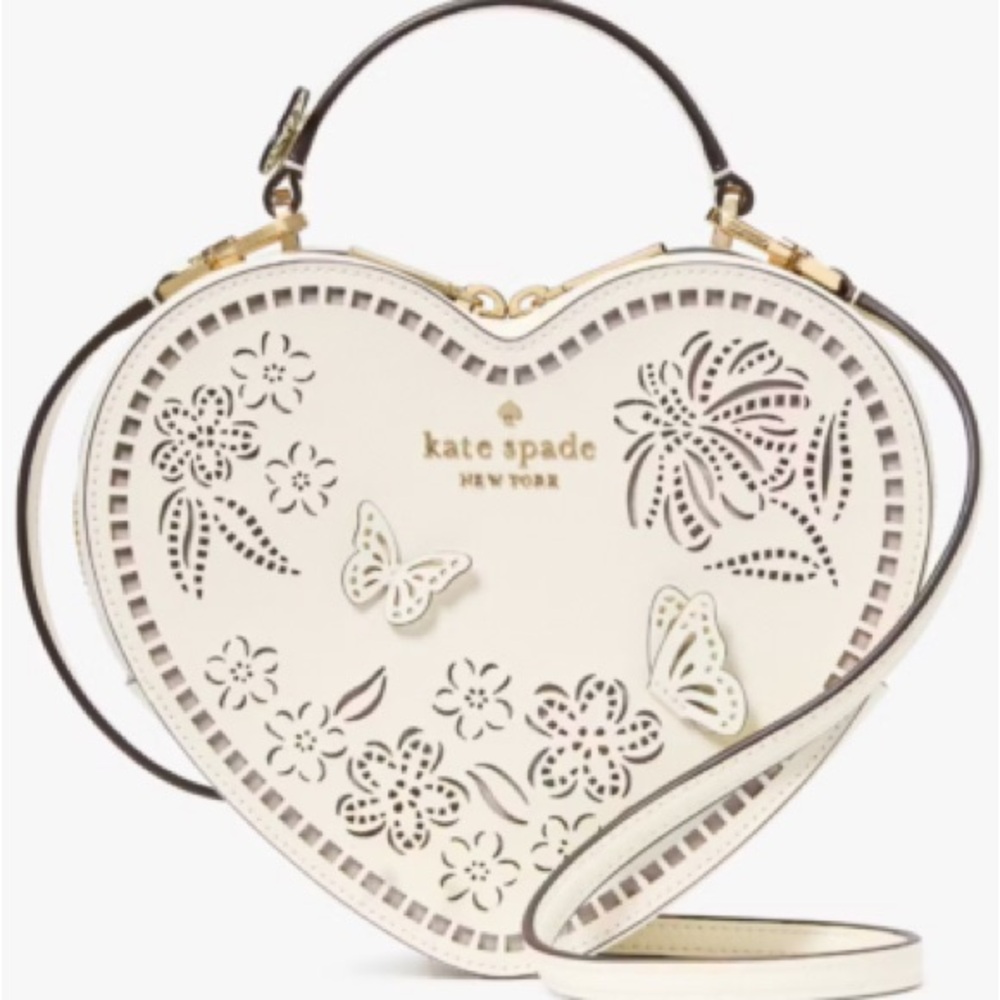 Kate Spade Love Shack Perforated Heart Crossbody Handbag NWT Full Inclusion